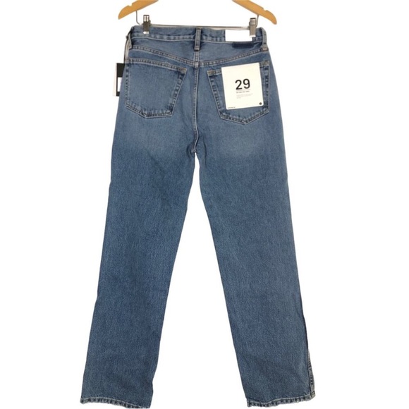 RE/DONE 90s High Rise Loose Jeans Straight Leg Denim Worn Heather Blue NWT 29 - Picture 3 of 5